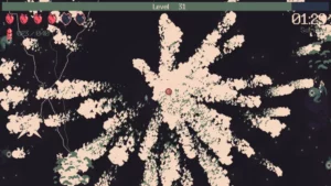 20 Minutes Till Dawn Abby fighting in Forest with massive fire effect.