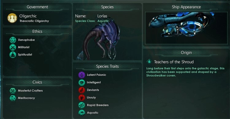 The begging screen of Stellaris Gameplay