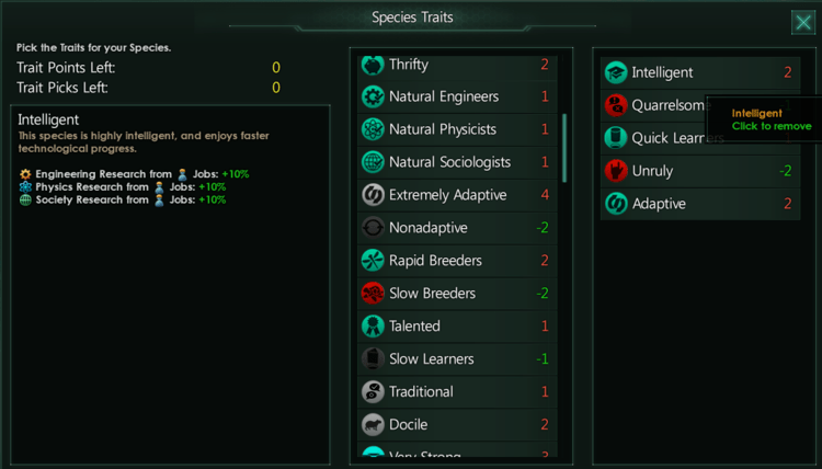 Stellaris Traits Menu