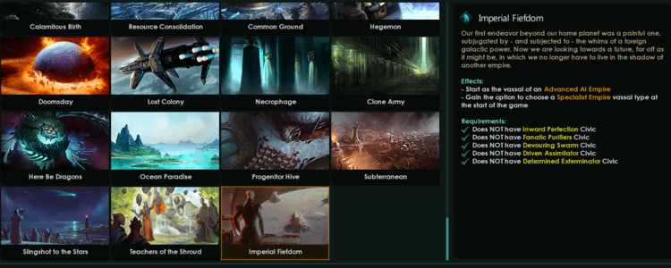 Stellaris Origins Menu