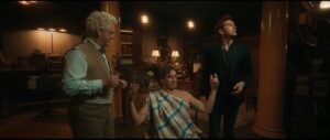 Aziraphale and Crowley helping Gabriel