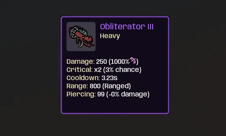 Brotato Obliterator weapon.