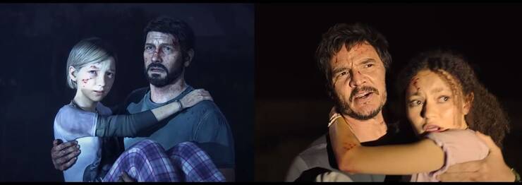 Comparison game vs show The Last of Us