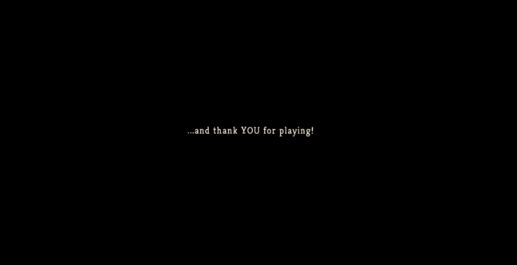 screenshot of end credits in sts