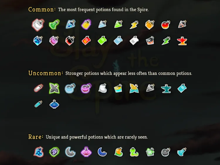 image of different types of potions in sts