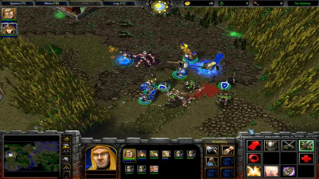 Artas in warcraft 3 mission game printscreen