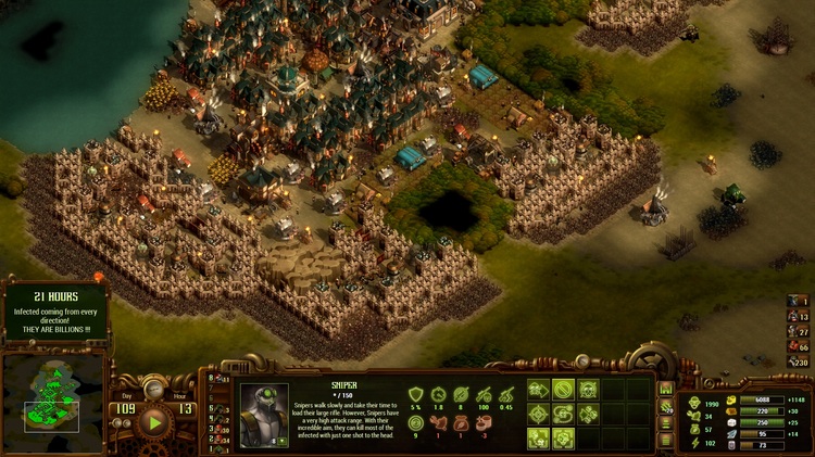Defense permiter layout in They are Billions game