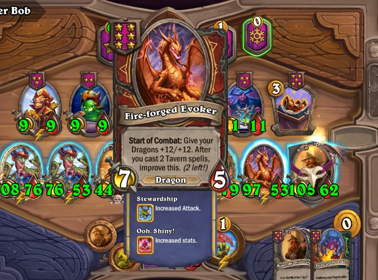 hearthstone battlegrounds fire-forged evoker dragon