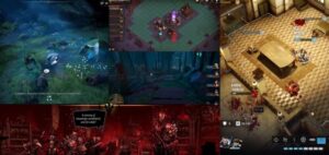 A collage made out of 5 game printscreens, from 5 games that are similar to Goblin Stone