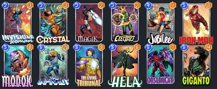 A full deck with Hela and Living Tribunal as key cards