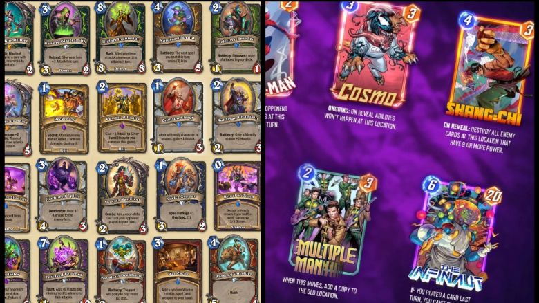 Hearthstone vs Marvel Snap - card collection