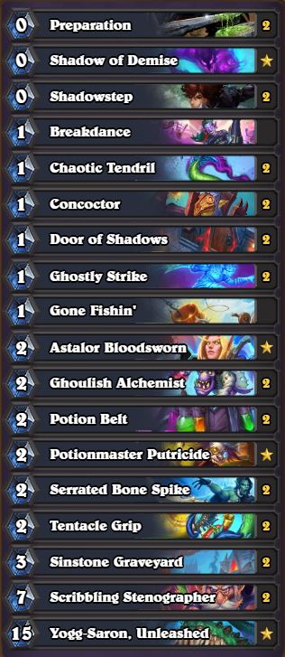 Miracle Rogue Hearthstone deck