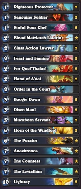 paladin hearthstone free deck