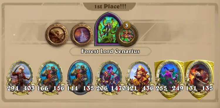 Pirate build in Hearthstone Battlegrounds season 10 shown with all key minions for this battlegrounds comp 