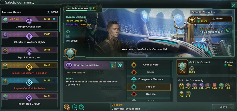 stellaris megacorp galactic council and politics