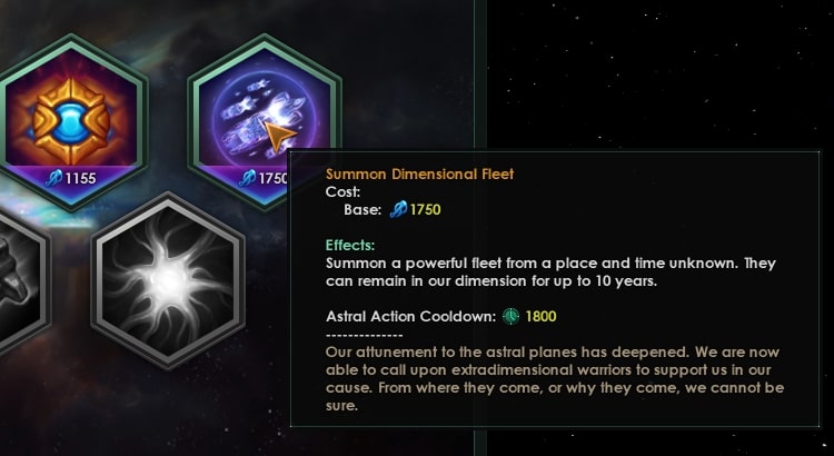 stellaris Summon Dimensional Fleet astral action